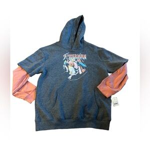 Boys Spiderman Hooded sweatshirt. Size Large